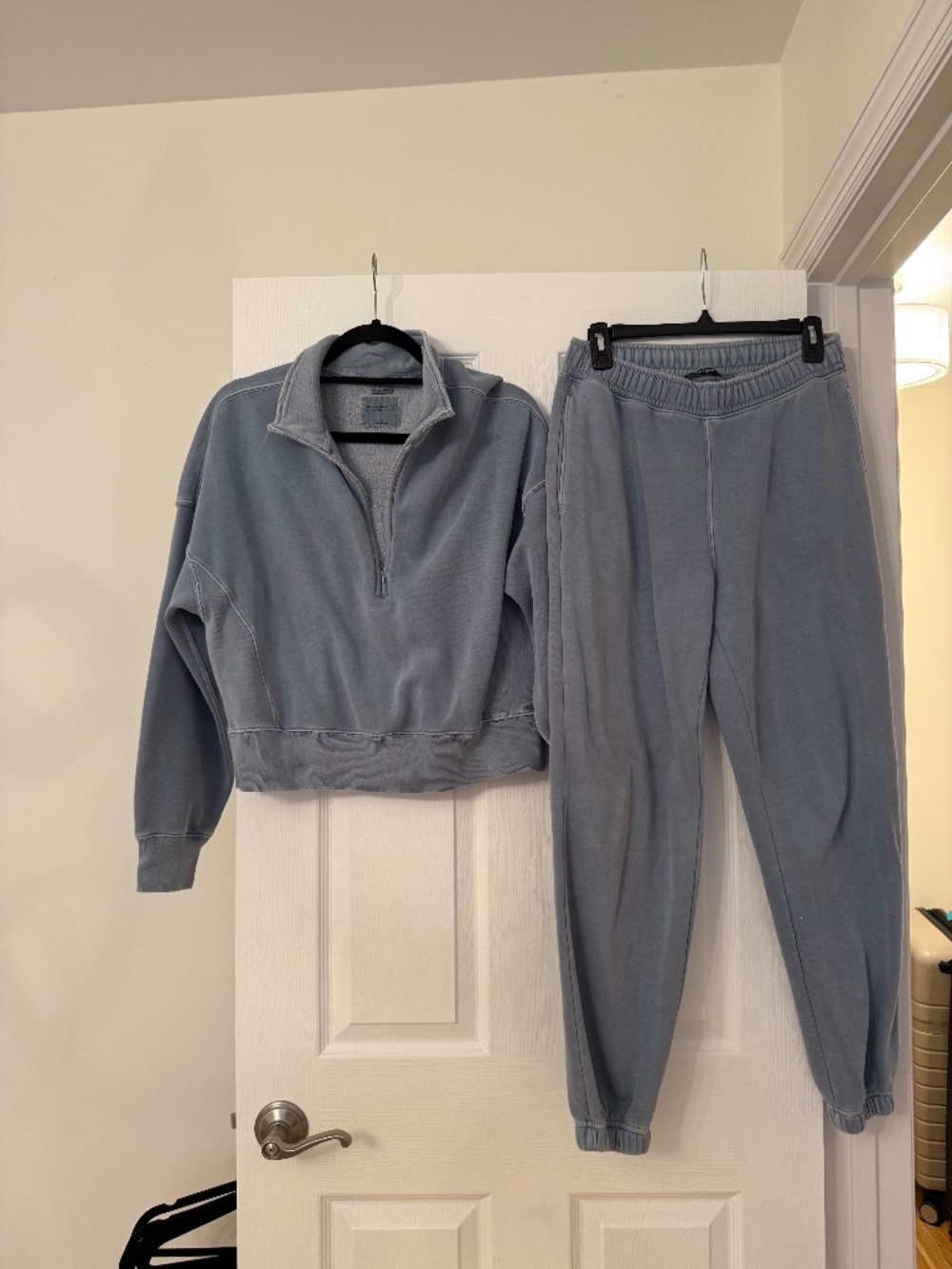 Abercrombie & Fitch Blue Half Zip Sweatshirt & Joggers Set